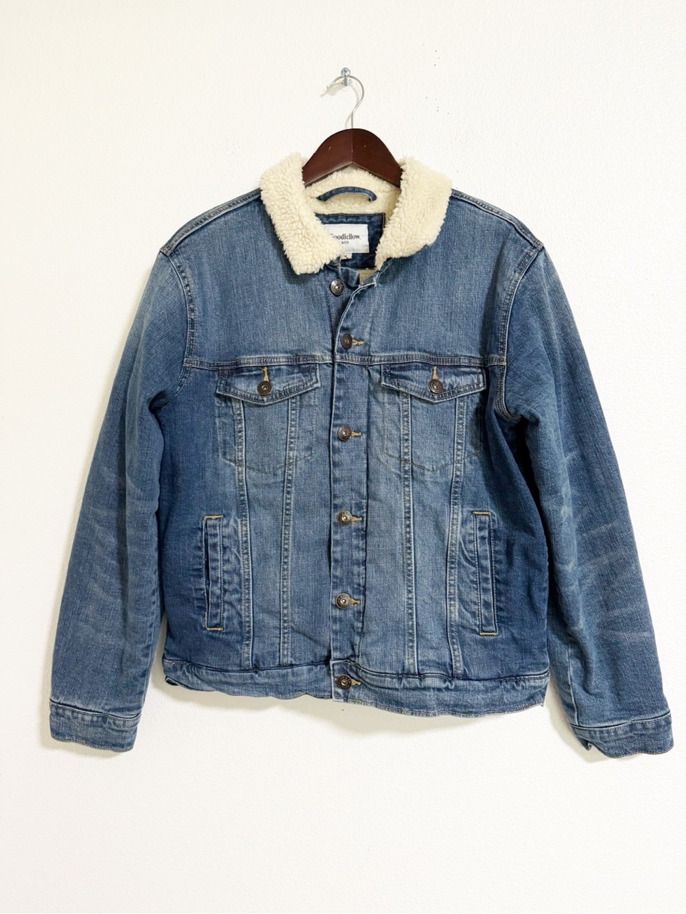 Goodfellow Denim Sherpa Lined Trucker Coat